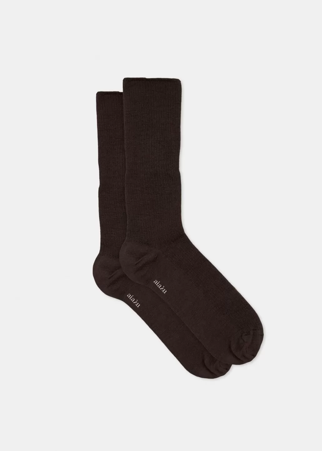 New AIAYU - Wool Rib Socks - Brown