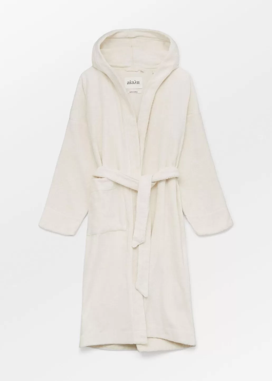 Shop AIAYU DOMUS - Hooded Bathrobe Terry - Pure Ecru