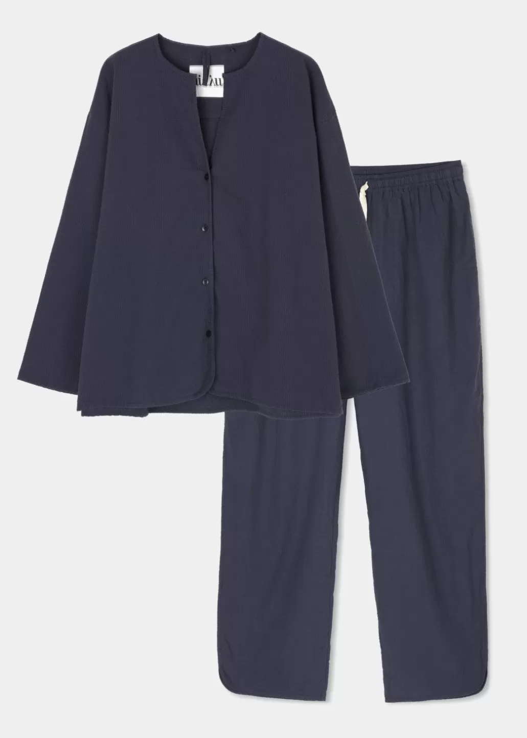 Best Sale AIAYU DOMUS - Pyjamas Seersucker - Navy