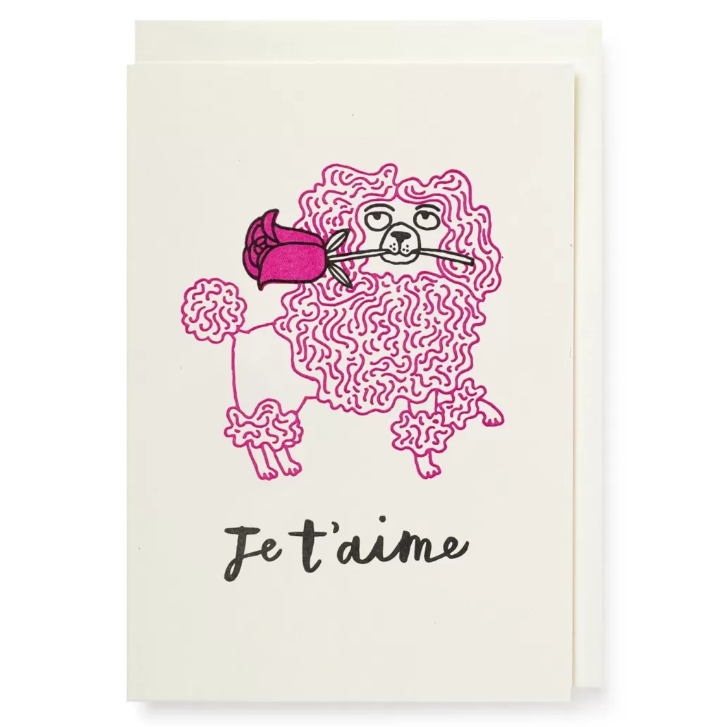 Shop Archivist - Printed Card - Poodle Je Taime