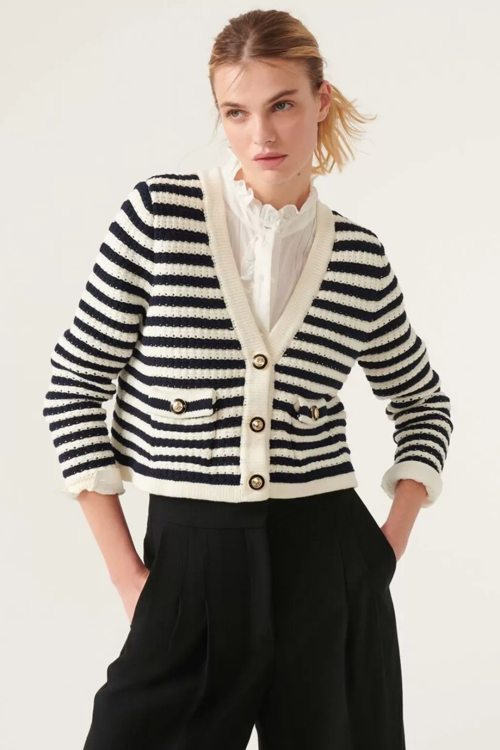 Store BAu0026SH Ba&Sh - Gamden Cardigan - Ecru