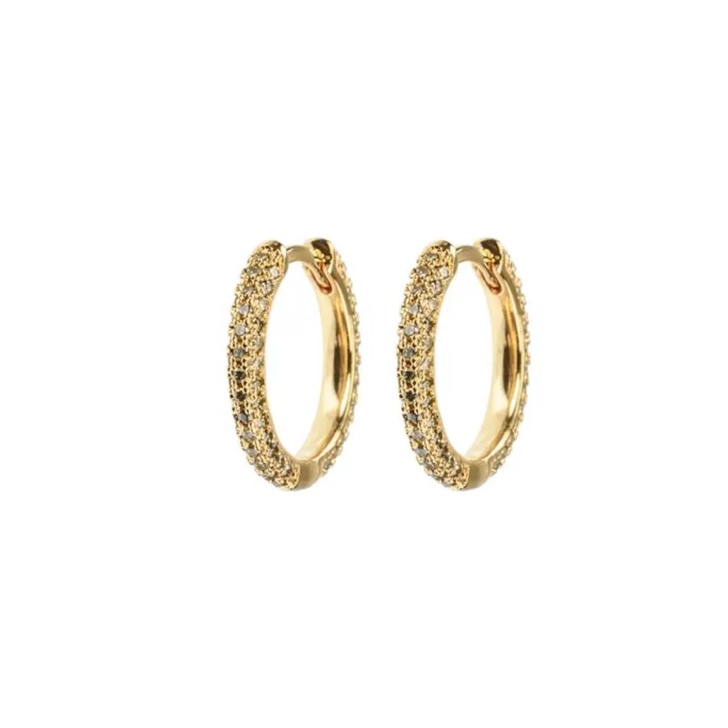 Cheap Emilia by Bon Dep - Medium Stone Covered Hoops - Army