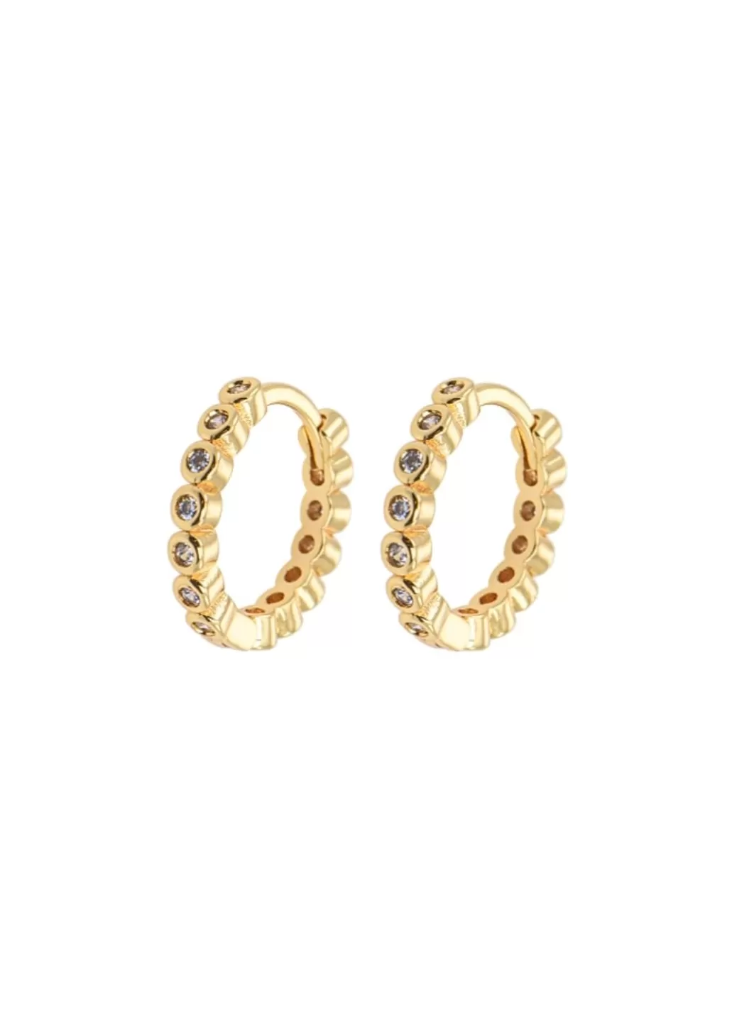Fashion Emilia by Bon Dep - Medium Stone Drop Hoops
