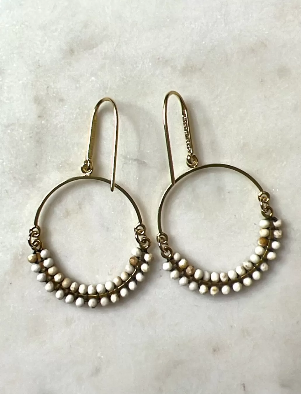 Store ISABEL MARANT JEWELRY - Cesaria Hoop Earrings - Ecru