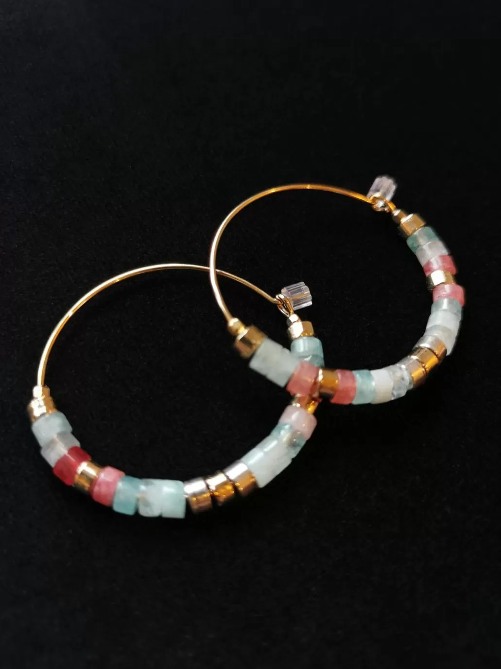 New ISABEL MARANT JEWELRY - Stone Pearl Hoops - Pacific