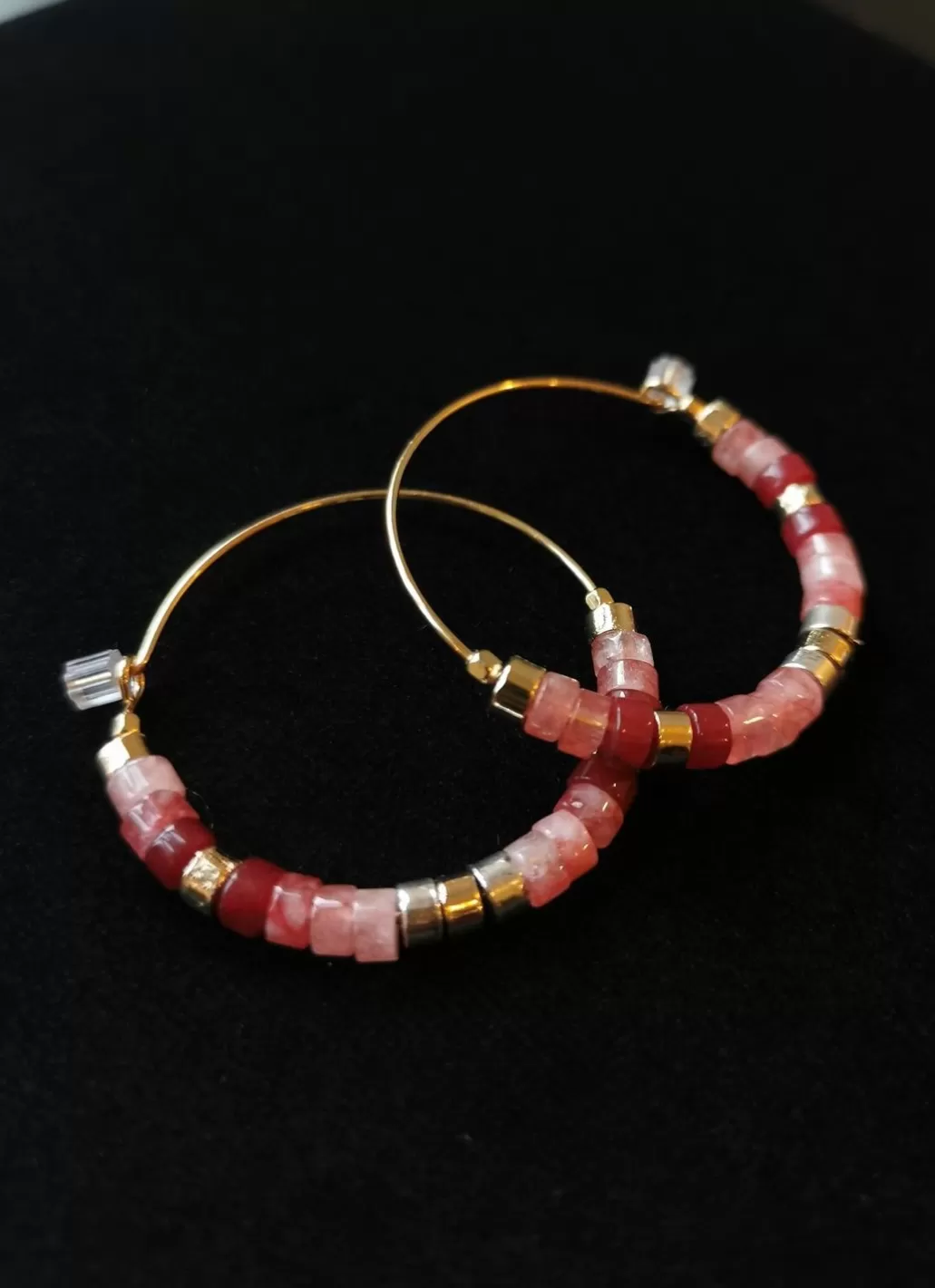 Store ISABEL MARANT JEWELRY - Stone Pearl Hoops - Pink