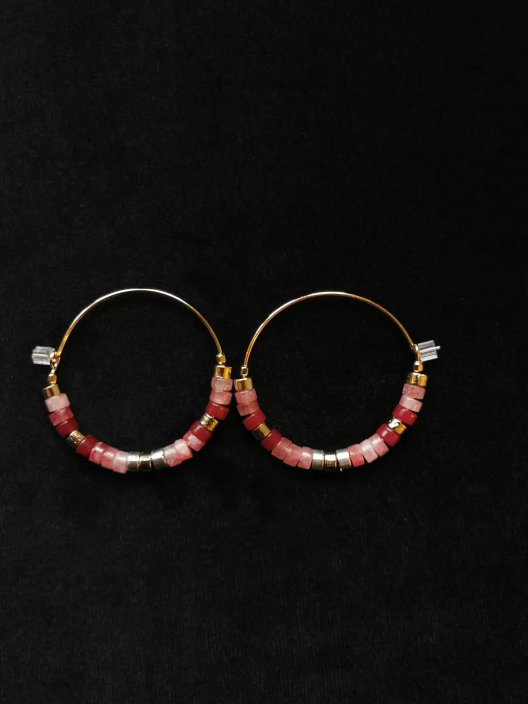 Store ISABEL MARANT JEWELRY - Stone Pearl Hoops - Pink