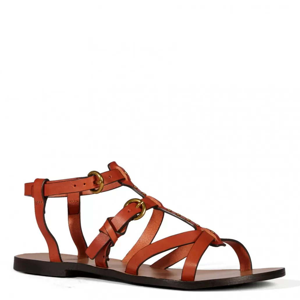 Clearance JEROME DREYFUSS - Ulla Sandals - Gold Ve Cowskin