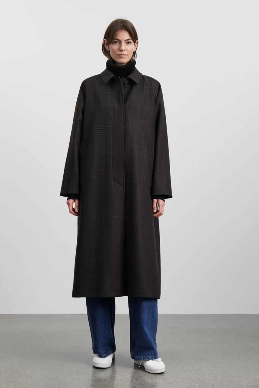 Best Sale SKALL - Mary Coat - BlackBrown Check