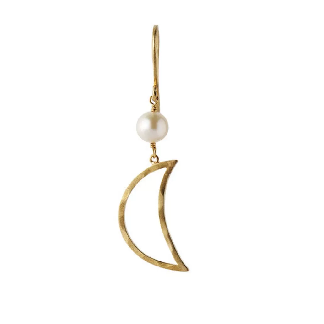 Best Sale STINE A - Bella Moon Earring With Pearl - Gold