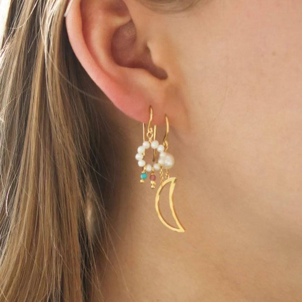 Best Sale STINE A - Bella Moon Earring With Pearl - Gold