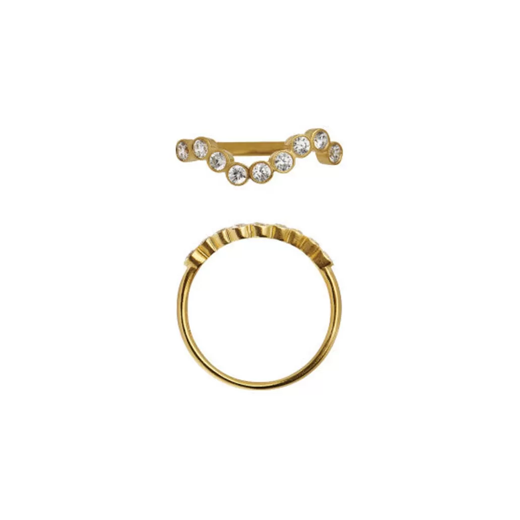 Online STINE A - Midnight Sparkle Ring - Gold