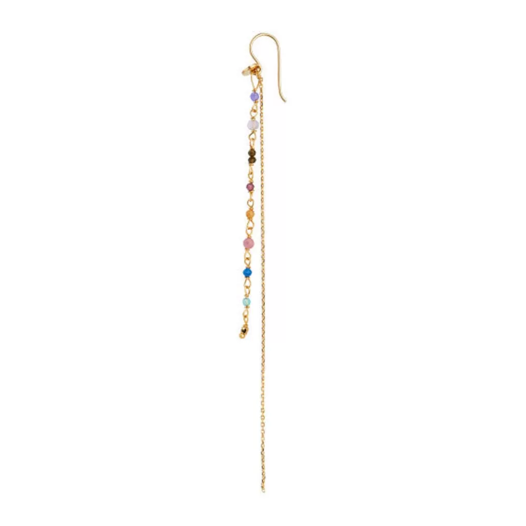 Sale STINE A - Petit Gemstones WLong Chain Earring - Berry Mix