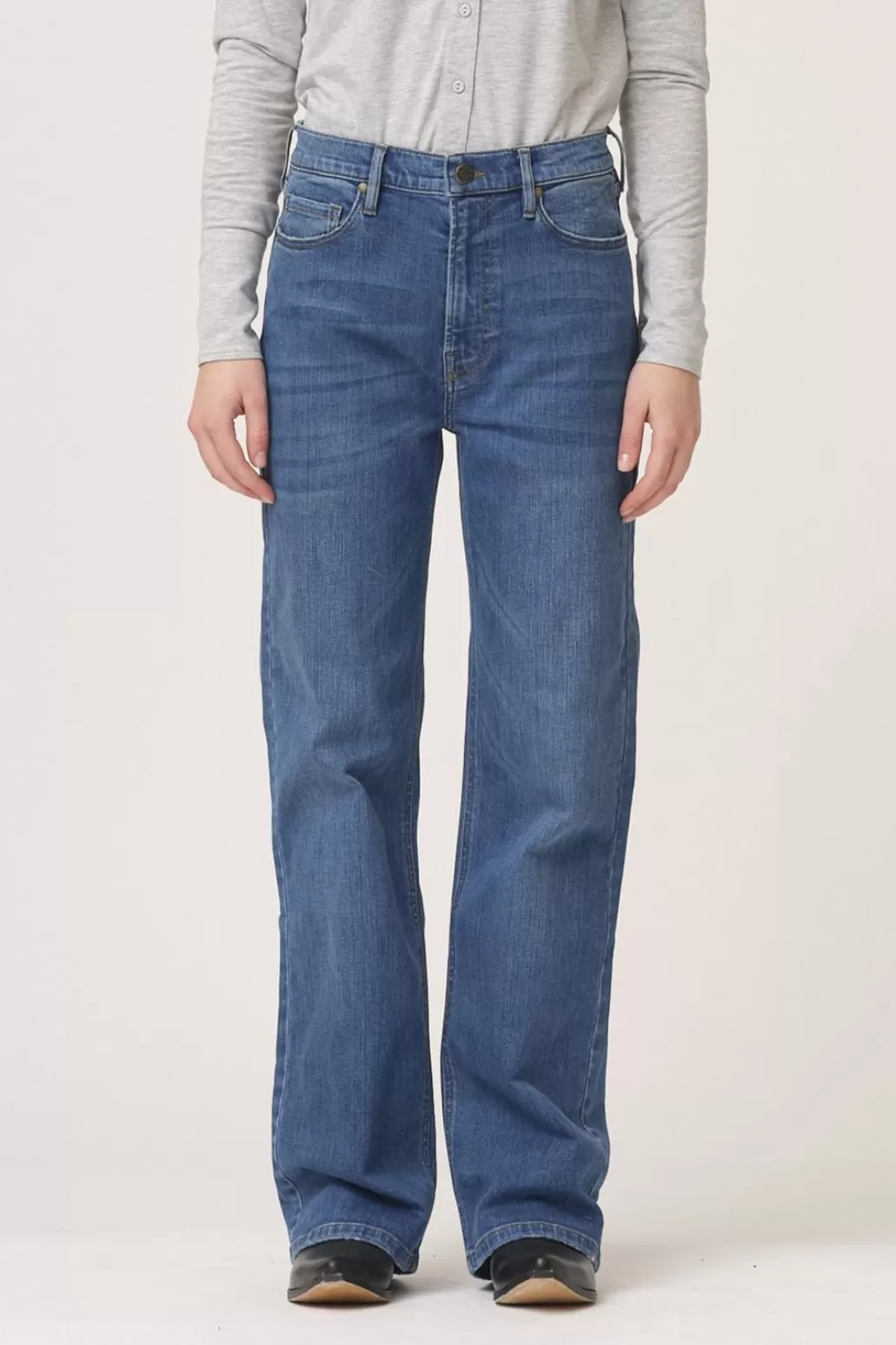 Discount TOMORROW - Brown Straight Jeans Prato - Denim Blue