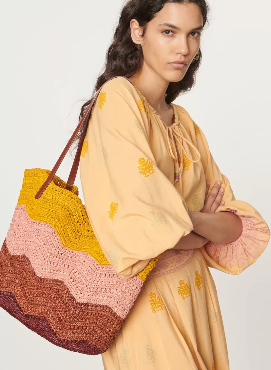 New VANESSA BRUNO - Panier - MulticoRose