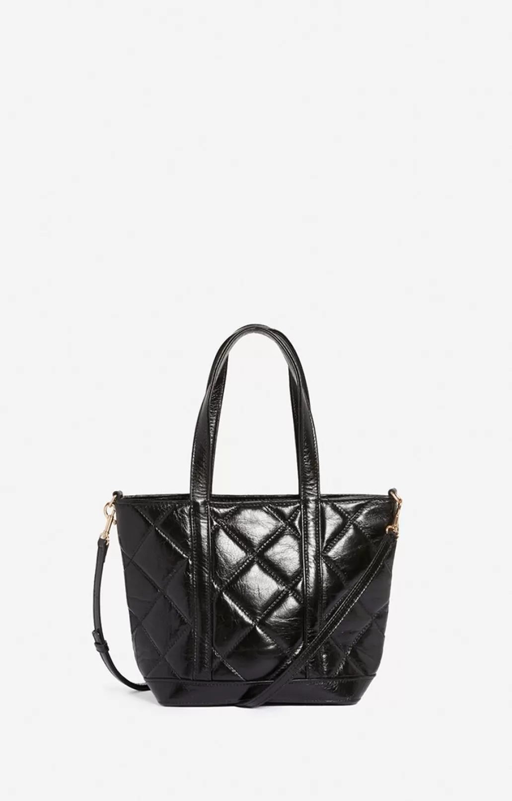 Shop VANESSA BRUNO - Quilted Leather Cabas Tote S - Noir