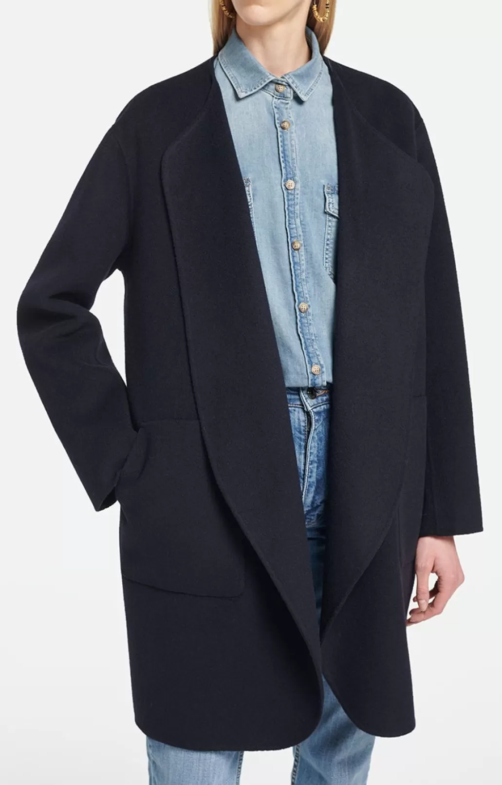 Shop VANESSA BRUNO - Rino Coat - Navy