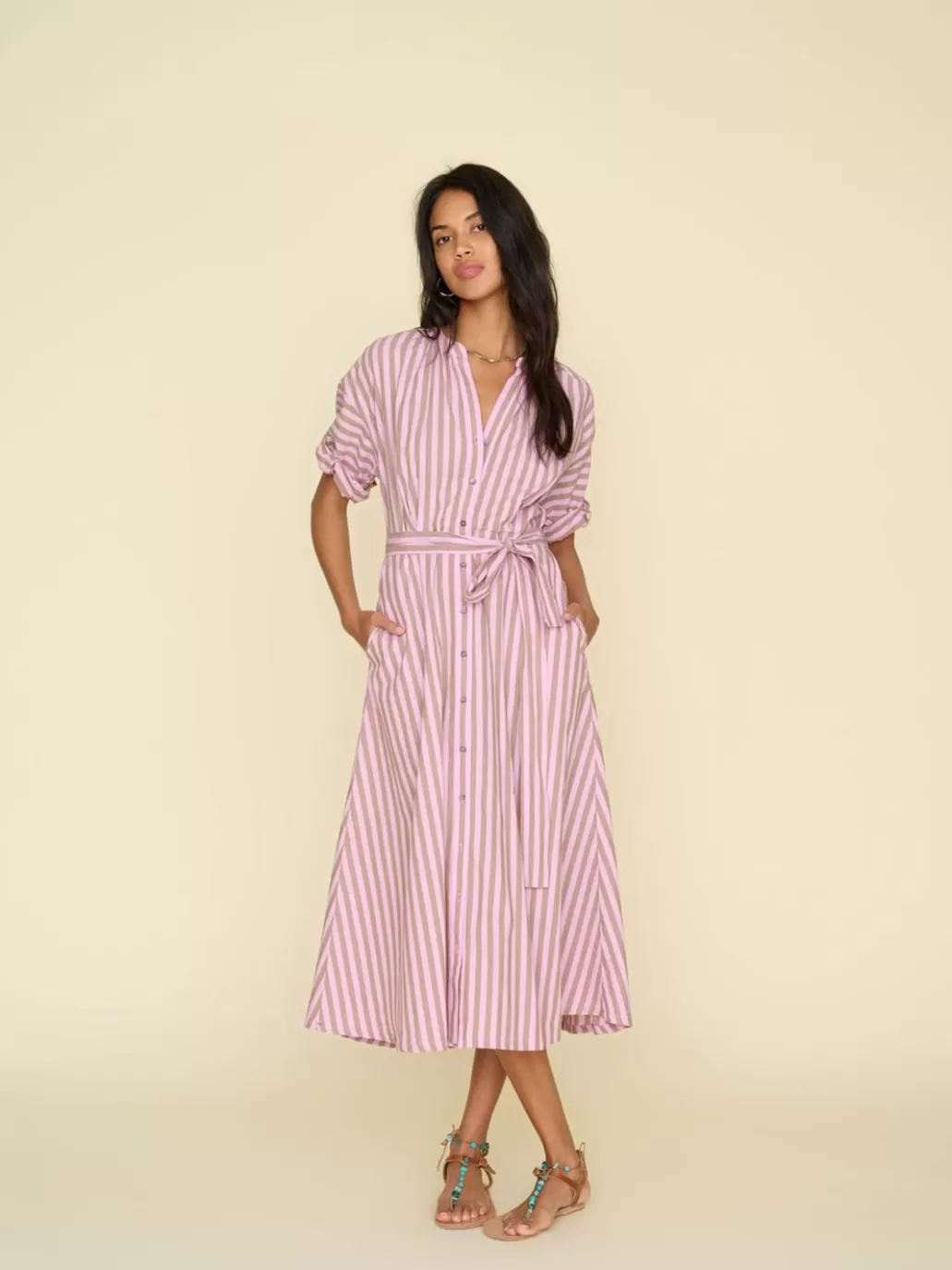 New XIRENA - Liora Dress - Fig Stripe